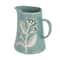 Hello Honey® 8" Blue Hand-Painted Wax Relief Pattern Stoneware Pitcher
